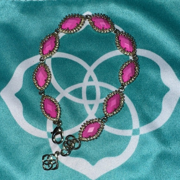 Vintage Kendra Scott Jana Hot Pink Bracelet with Gold Accents - Picture 2 of 7